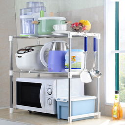 宝优妮不锈钢可伸缩微波炉置物架 打造高效整洁的厨房收纳空间